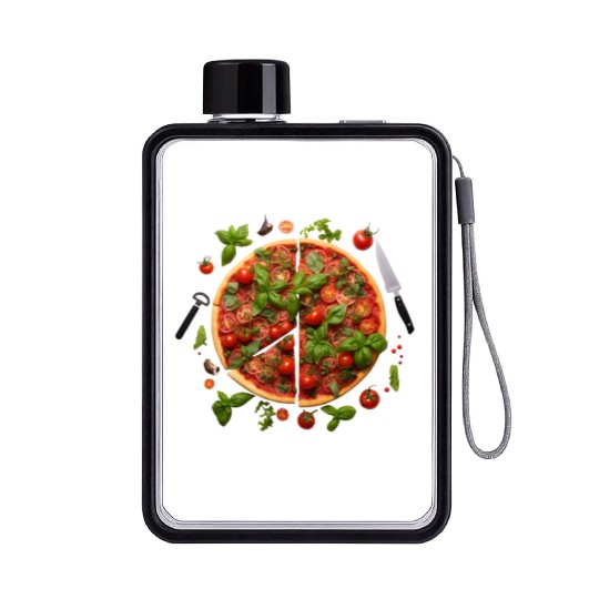 Pizza Garden Harvesting Green Thumb Flat Water Bottles