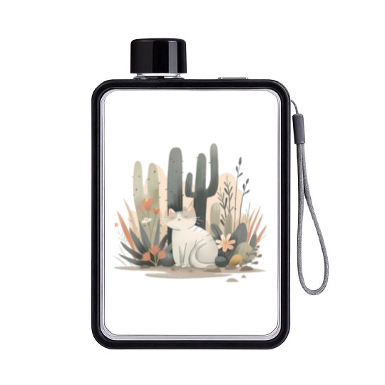 Cats and Plants Flat Water Bottles