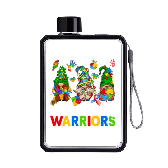 Autism Teacher Of Warriors Gnomes Flat Water Bottles