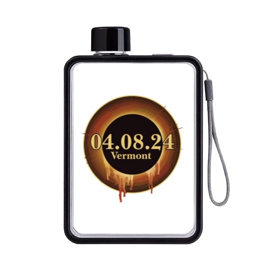 Total Solar Eclipse Path of Totality Vermont Flat Water Bottles