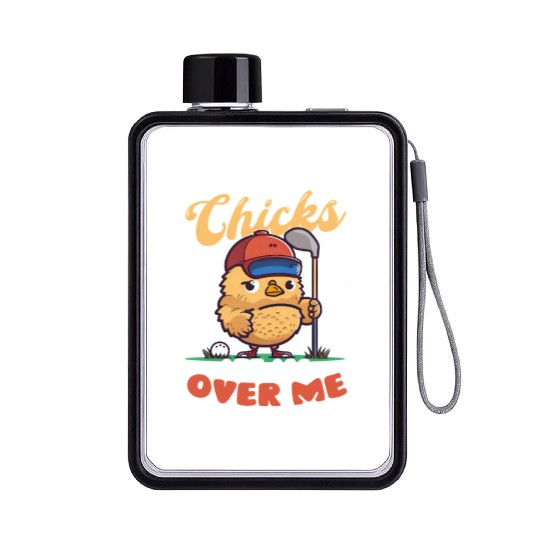 Golf Easter Chicks All Over Me Flat Water Bottles