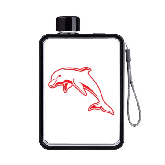 Dolphins NRL Flat Water Bottles