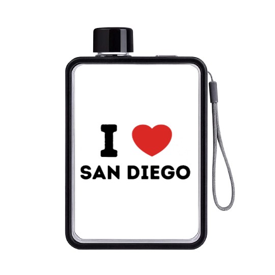 I Love San Diego United States Flat Water Bottles