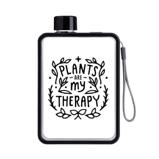 Plants are my therapy funny gardener Flat Water Bottles