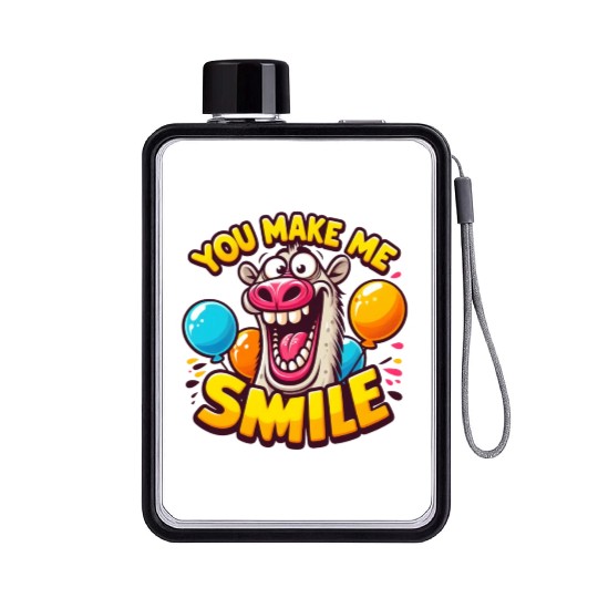 Joyful Donkey A Smile Inducing Design Flat Water Bottles