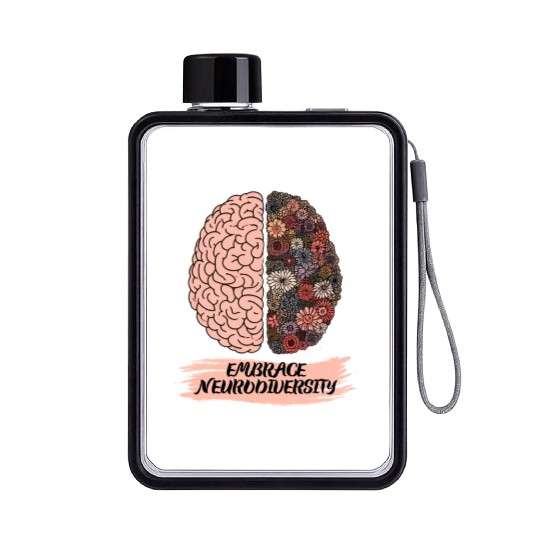 Embrace Neurodiversity Autism Awareness Flat Water Bottles