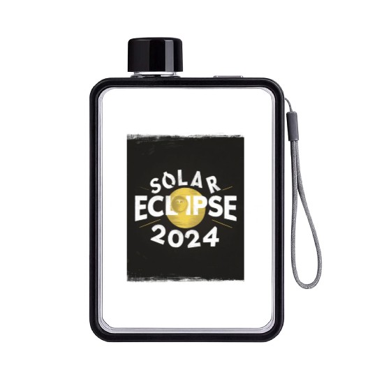 Solar Eclipse 2024 Naturally Phenomenal Flat Water Bottles