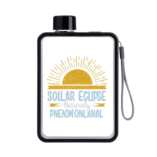 Solar Eclipse 2024 Naturally Phenomenal Flat Water Bottles