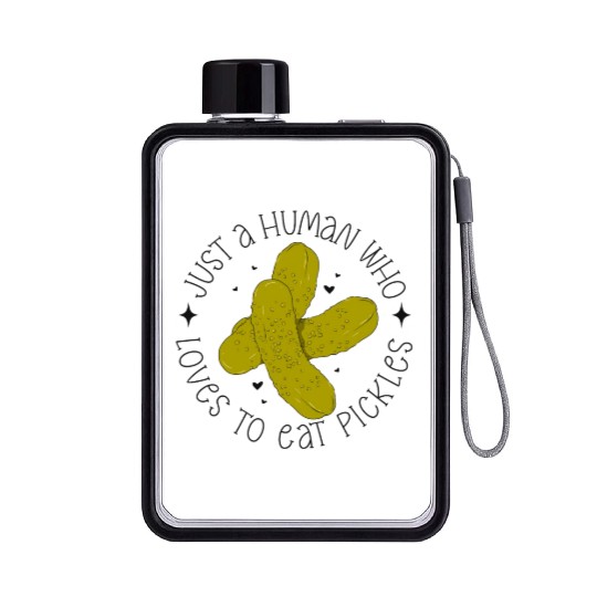 Funny Cute Pickle for Pickle Lover Gift ideas Flat Water Bottles