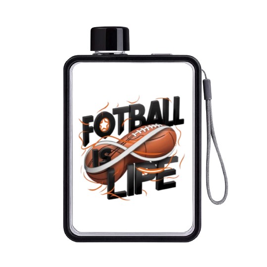 "Eternal Passion: Football is Life" Flat Water Bottles
