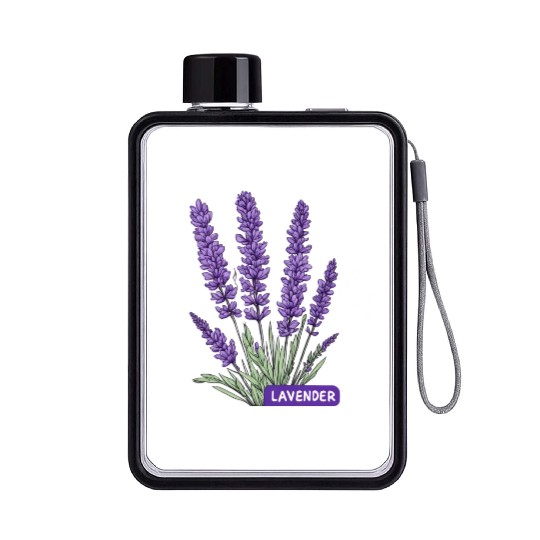 Lavender - Pot Label Flat Water Bottles