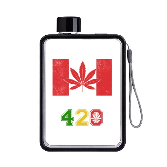 Comical 420 Celebrate Herb Weed Marijuana Design Flat Water Bottles