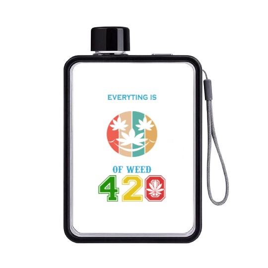 Comic 420 Better Herb Weed Marijuana Design Flat Water Bottles
