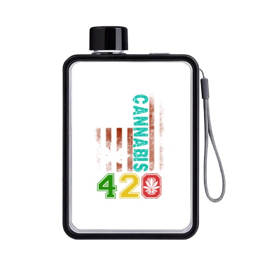 Amusing 420 American Herb Weed Marijuana Design Flat Water Bottles