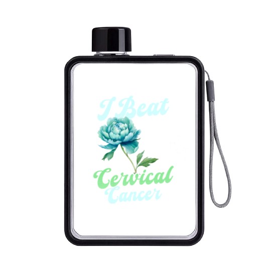 Cervical Cancer Awareness I Beat Cervical Cancer Flat Water Bottles