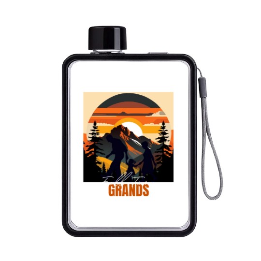 Full time Grands - Funny Grandparents Flat Water Bottles