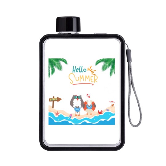 beach lobster Flat Water Bottles