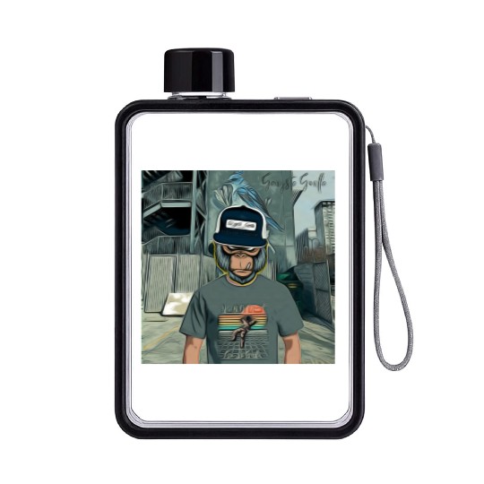 Gangsta Gorilla-Silverback Swanson Gorilla Wear Flat Water Bottles