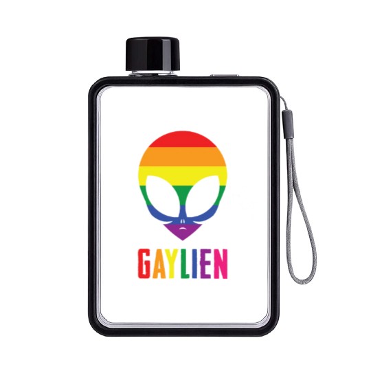 Gaylien Flat Water Bottles Funny Extraterrestrial Gay Pride