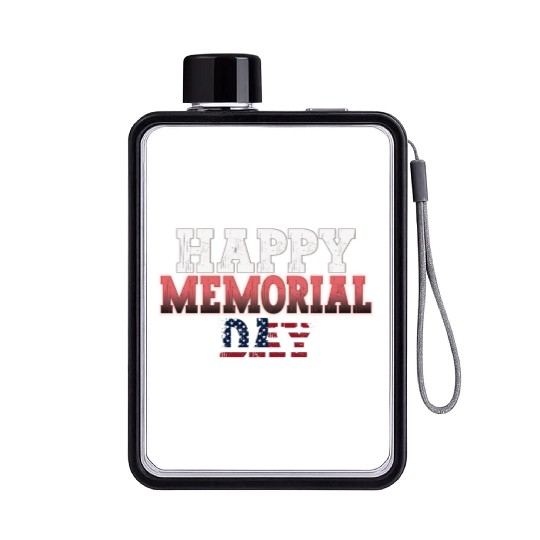 Patriotic Memorial Day Flag Design Flat Water Bottles