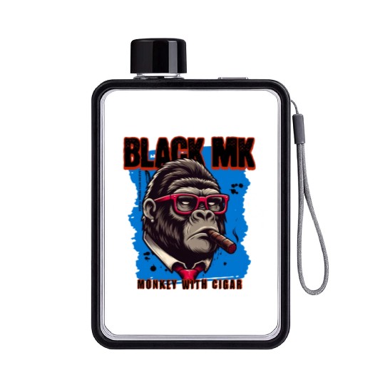 BLACK MONKEY  D83C DF08 D83C DF0F D83D DC96 D83D DE0E D83D DD25 Flat Water Bottles