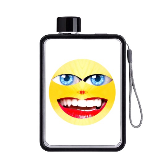 Smile Face Have a Nice Day Promote Happiness Joy Flat Water Bottles
