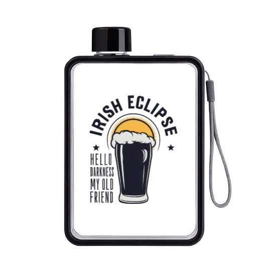 Irish Solar Eclipse - Hello Darkness My Old Friend Flat Water Bottles