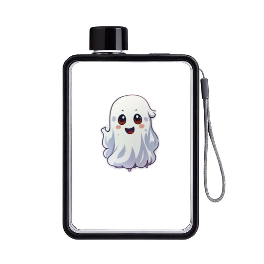 Cute Ghost Chibi Flat Water Bottles