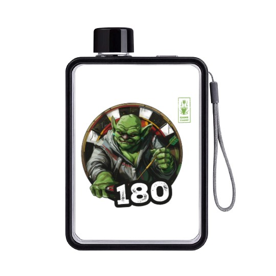 Darts 180 Green Game Champ Dart - Dart Team Flat Water Bottles