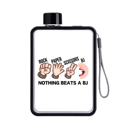 Rock Paper Scissors BJ Flat Water Bottles
