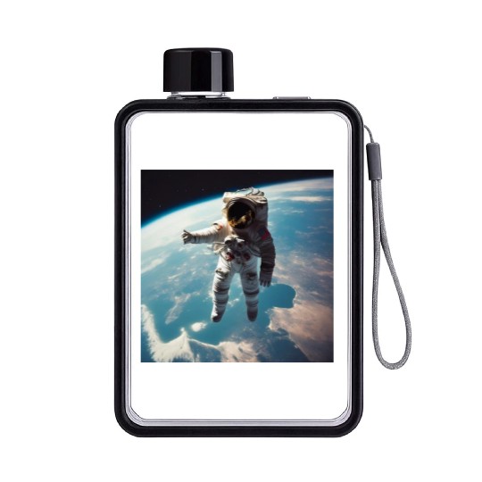 REalistic Astronaut Flat Water Bottles