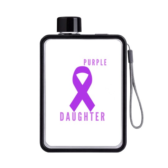 I wear purple for my daughter lupus awareness Flat Water Bottles