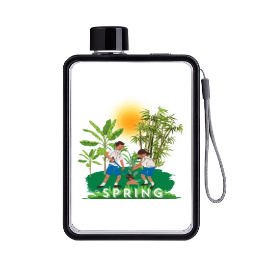 Black spring Lifestyle and Hobbies Flat Water Bottles