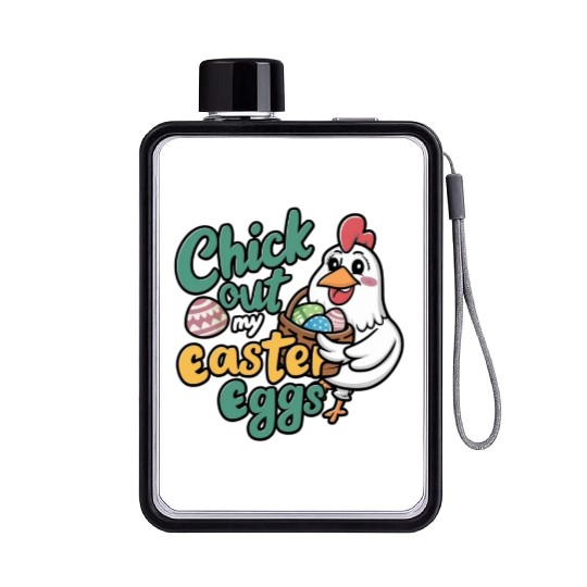 Check Out My Easter Egg, Chicken Easter Flat Water Bottles.