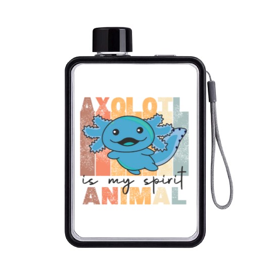 Axolotl Is My Spirit Animal - Sweet Axolotl Flat Water Bottles
