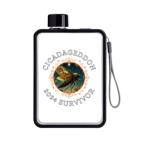 Cicadageddon Invasion Tour 2024 Funny Cicada Event Flat Water Bottles