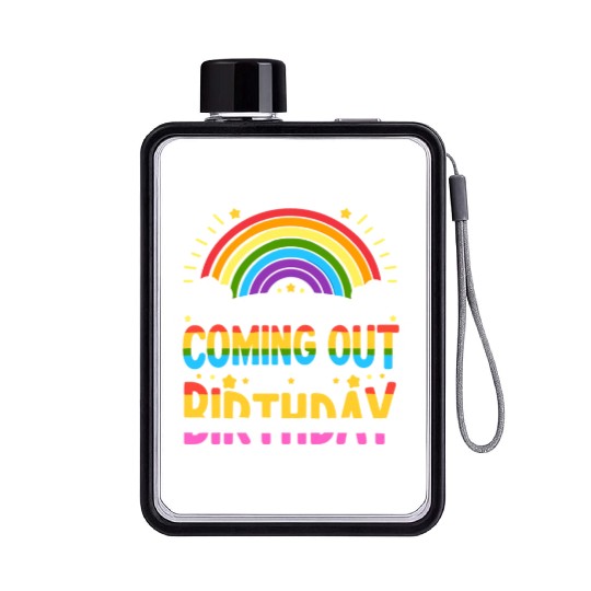 Birthgay Gay Pride Flag Pride Month Equal Rights Flat Water Bottles