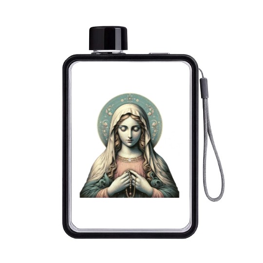 Serene Madonna ic Image Flat Water Bottles