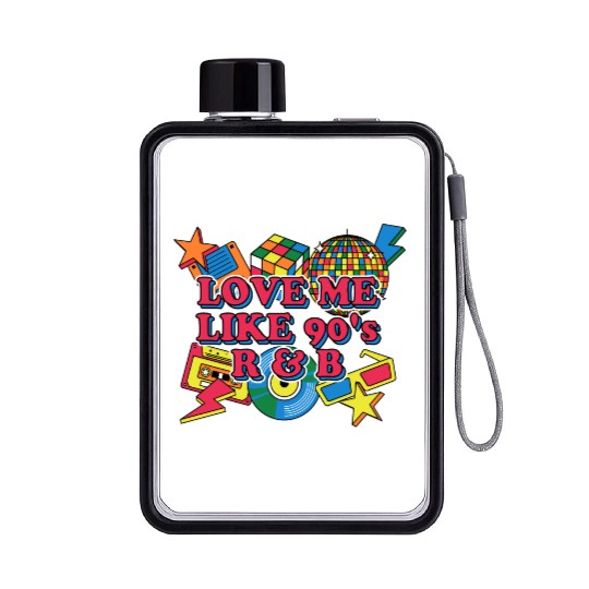 Love Like 90s R N B Retro Music Vintage Songs 1990 Flat Water Bottles