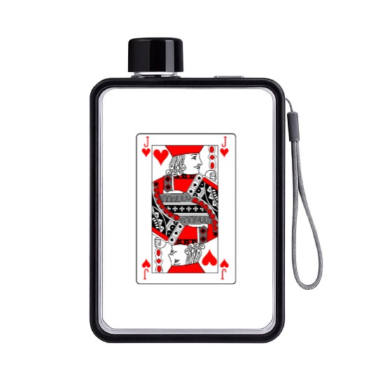 Jack Playing card hearts Flat Water Bottles
