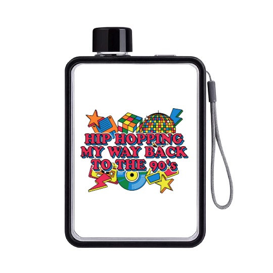 Hip Hopping Back to 90s Music Party Songs Reunion Flat Water Bottles