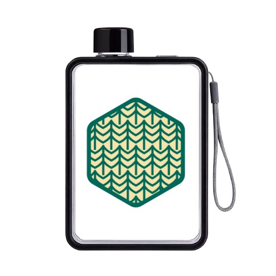 Forest in Hexagon Flat Water Bottles