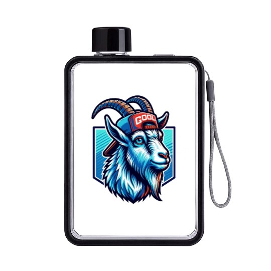 Gaming Goat Controller Geek Design Flat Water Bottles