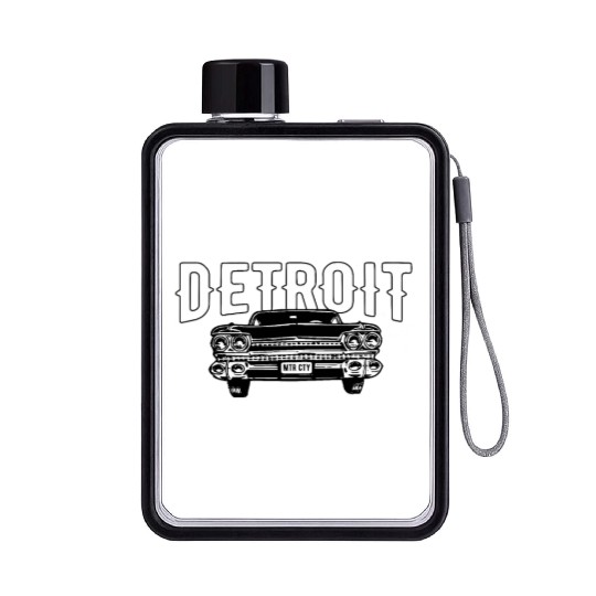 Detroit Michigan American Muscle Car Enthusiast Flat Water Bottles