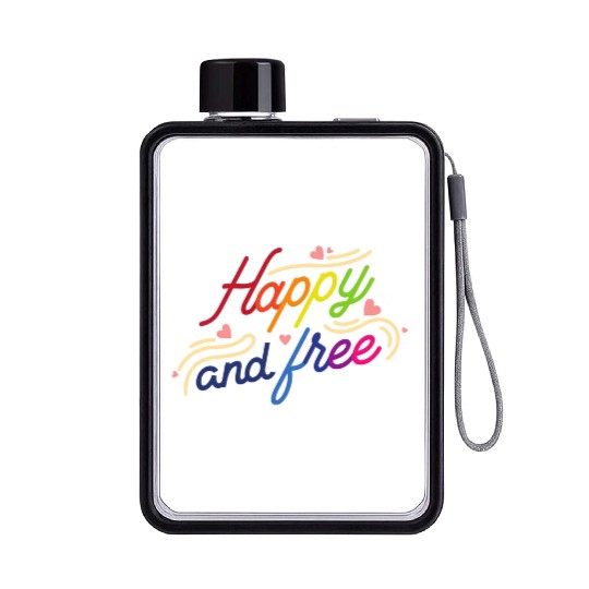 Design Happy and Free Flat Water Bottles