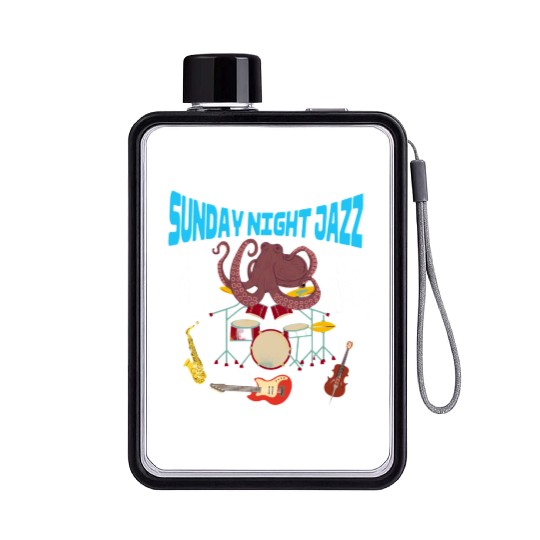 Funny Octopus Sunday Night Jazz Flat Water Bottles