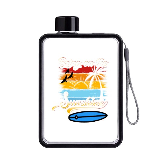 Bring on the Sunshine! Text Design Flat Water Bottles