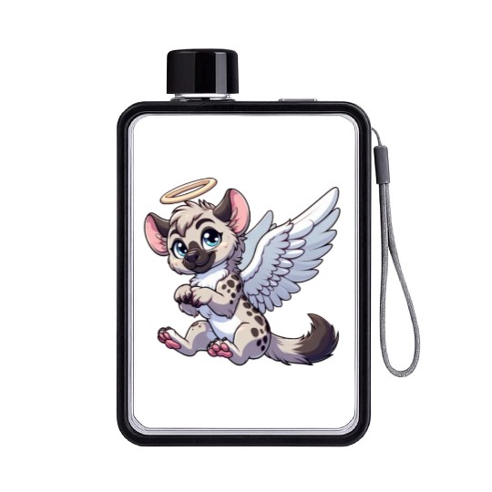 Hyena angel wings halo Flat Water Bottles