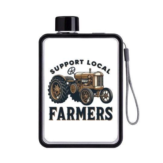 Farmers Market Farmer Agriculture Farming Food Flat Water Bottles