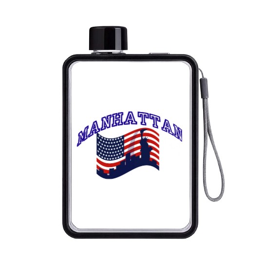 Manhattan usa Flat Water Bottles